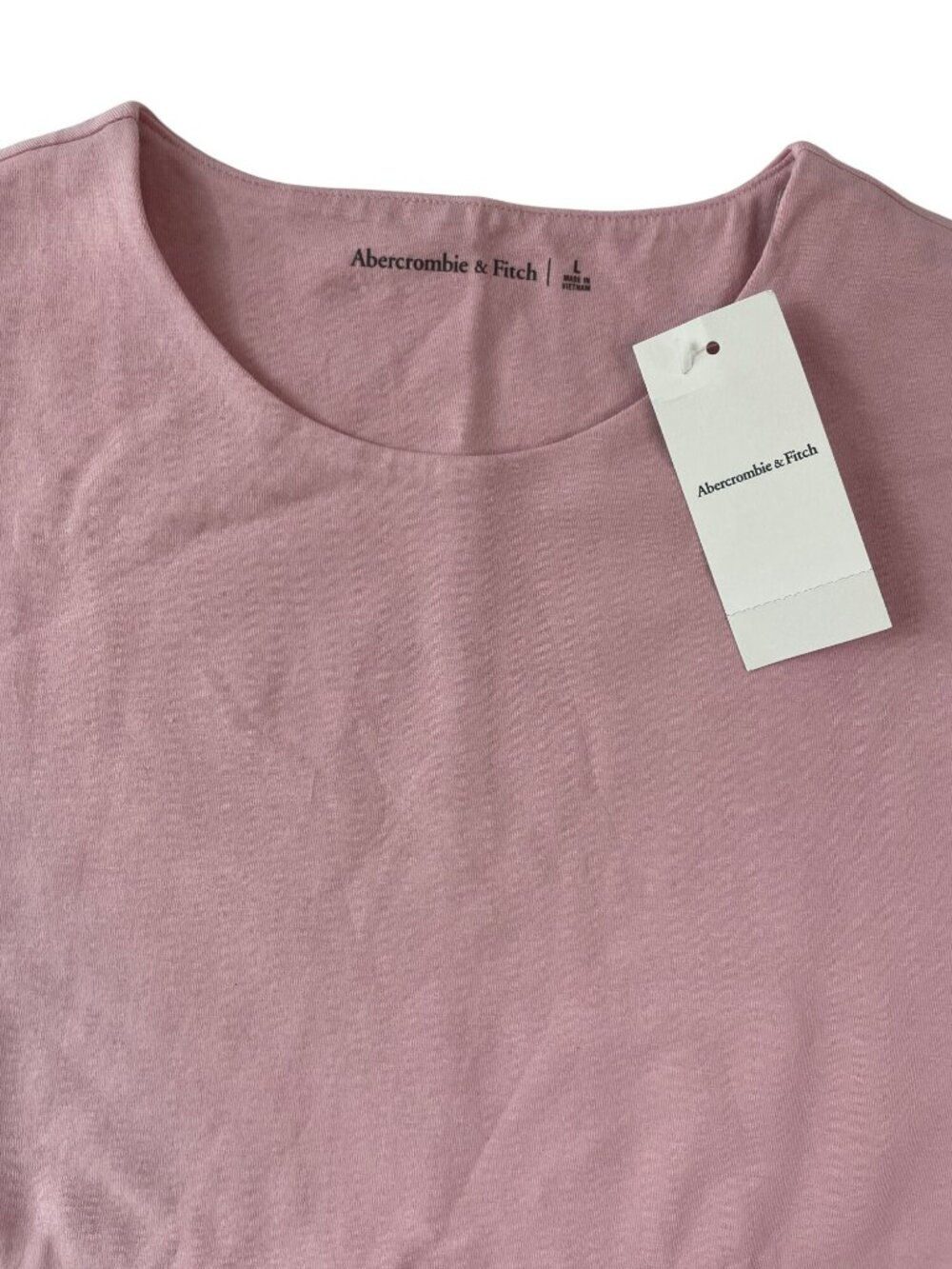 Abercrombie & Fitch Pink Long Sleeve Cotton Blend Top Women's Size Large NWT - Picture 3 of 7